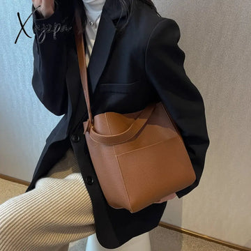 Xajzpa - Bucket Shoulder Side Bags For Women 2023 Female Designers Trend Small Leather Crossbody